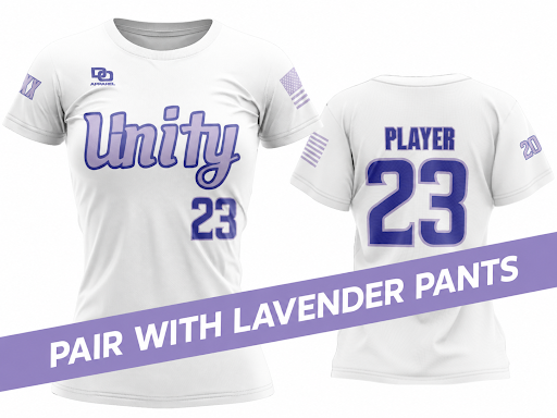 Custom Womens Crew Neck Jersey - White/Lavender
