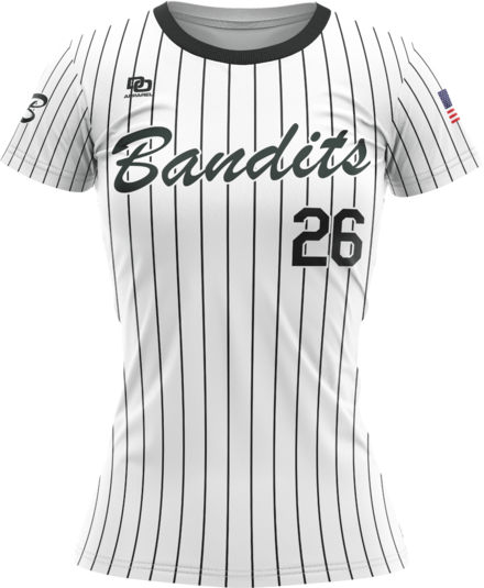 Custom Womens Crew Jersey - White and Black Pinny