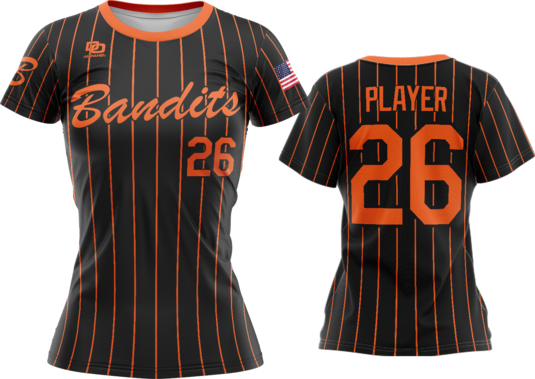Custom Womens Crew Jersey - Black Pinny