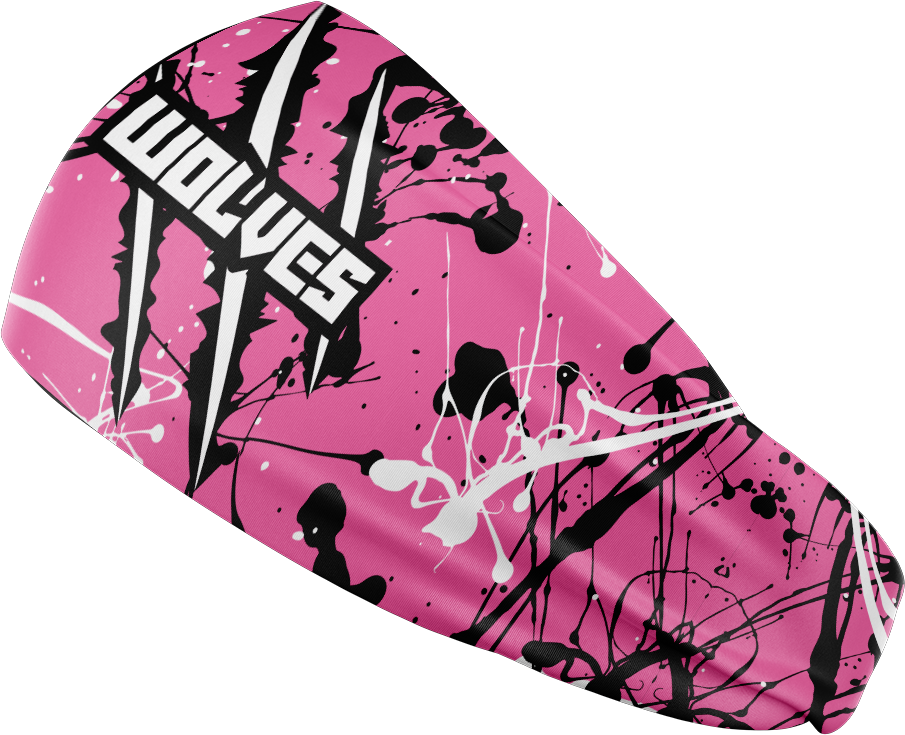 Custom Headband - Pink Splatter