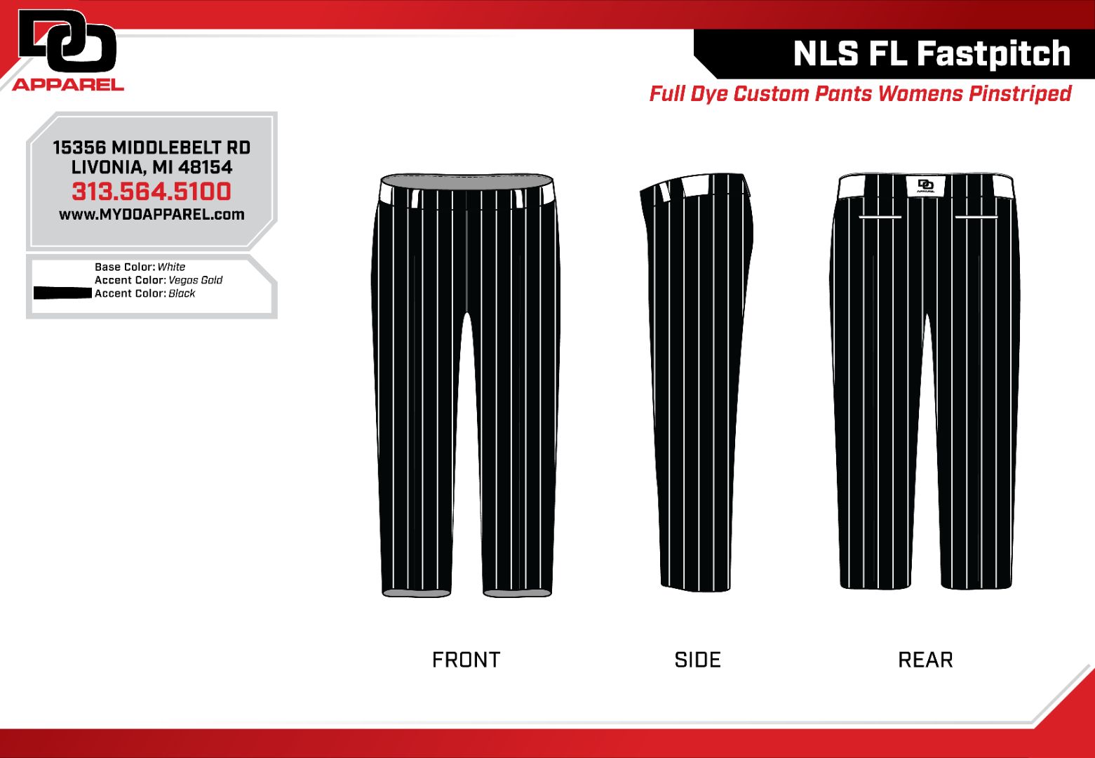 DO Custom Softball Pants - Black Pinstrtipe