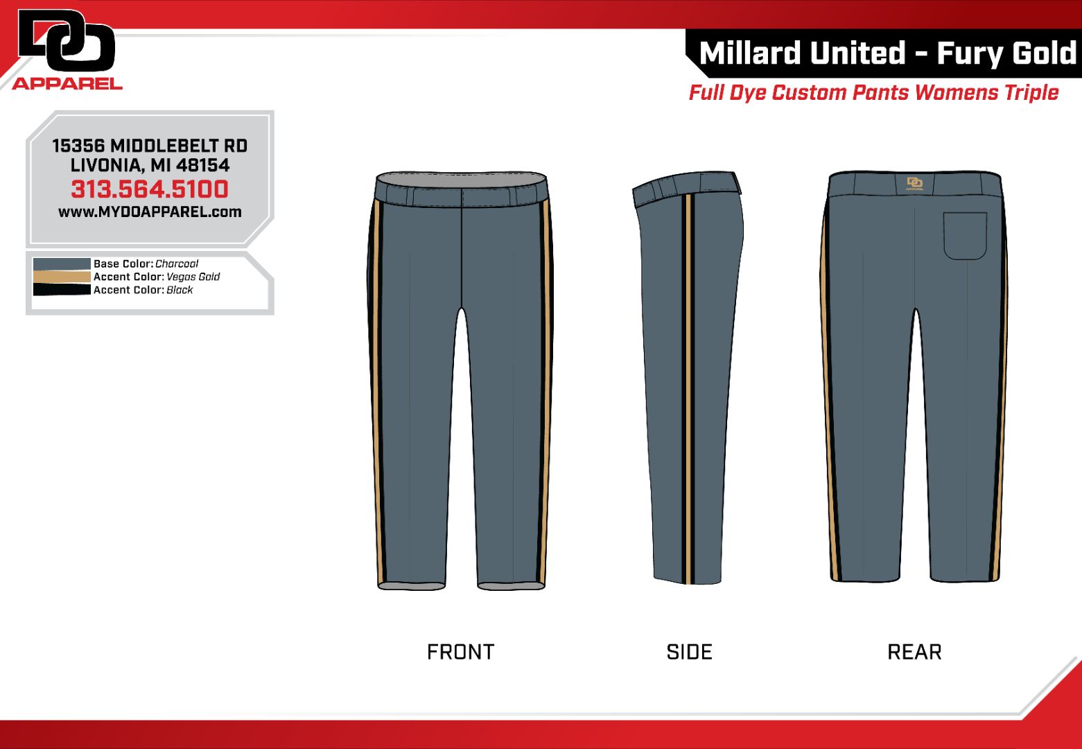 Custom Softball Pant - Charcoal