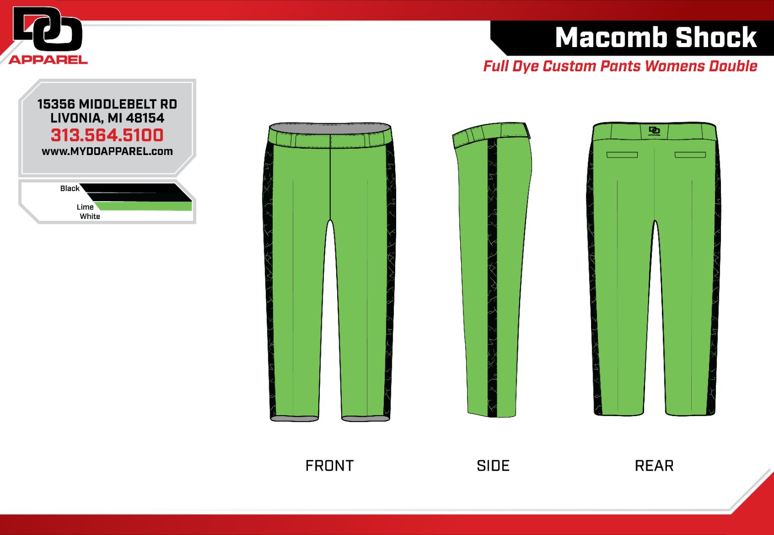DO Custom Softball Pants - Lime