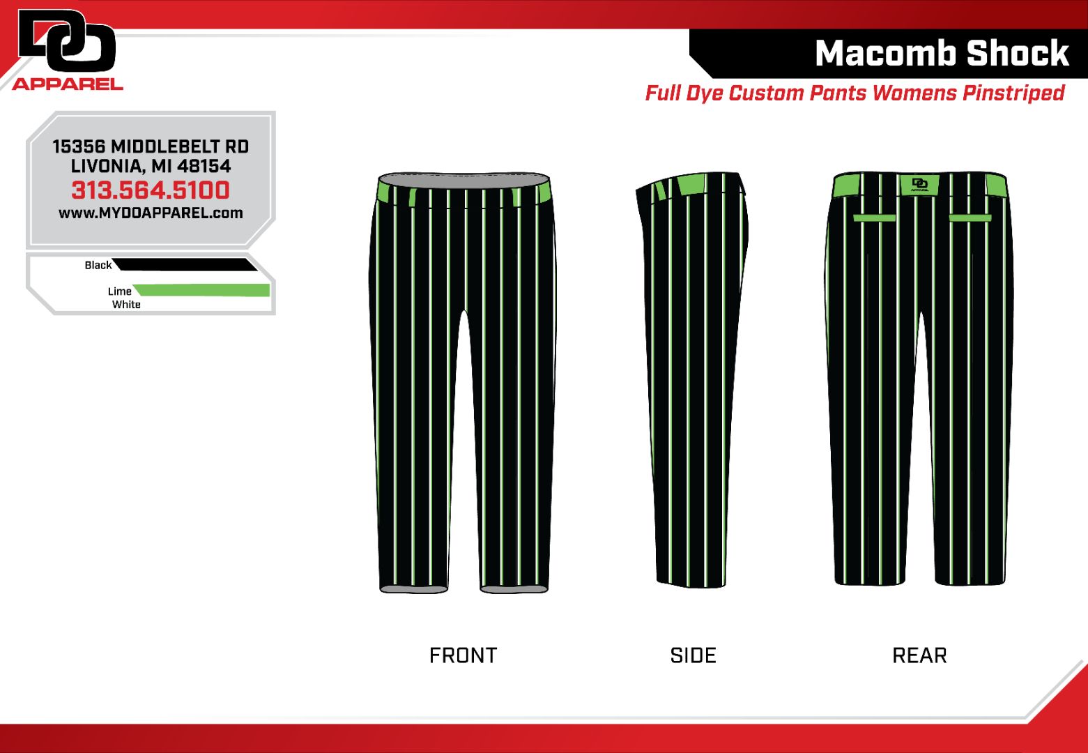 DO Custom Softball Pants - Black Pinstripe