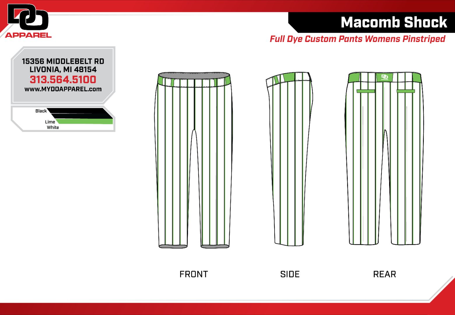 DO Custom Softball Pants - White Pinstripe