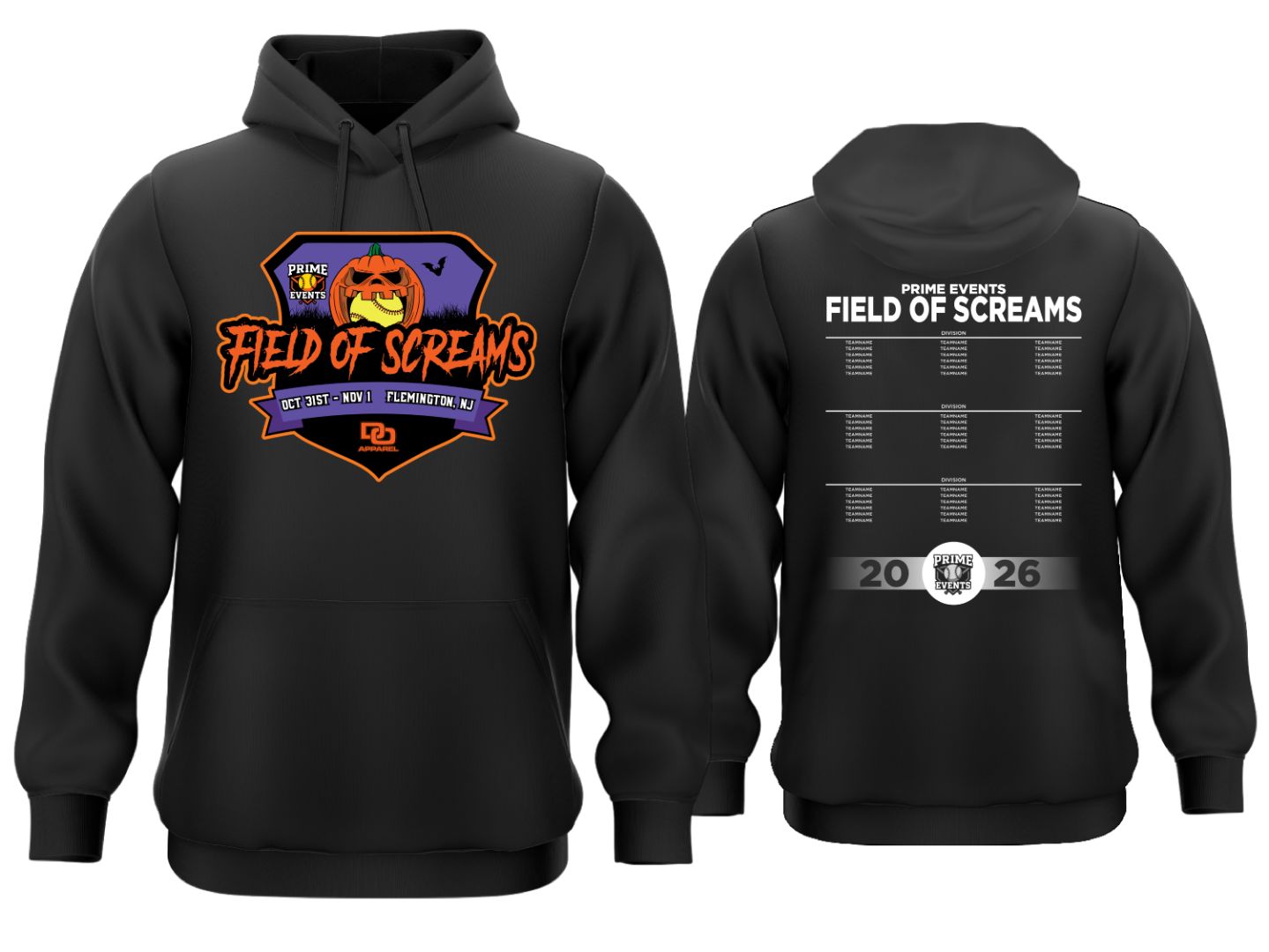 Tournament Fleece Hoodie - Field of Screams Black