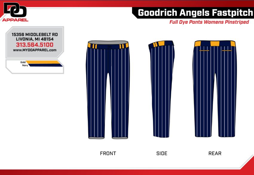 DO Custom Softball Pants - Navy/White Pinstripe