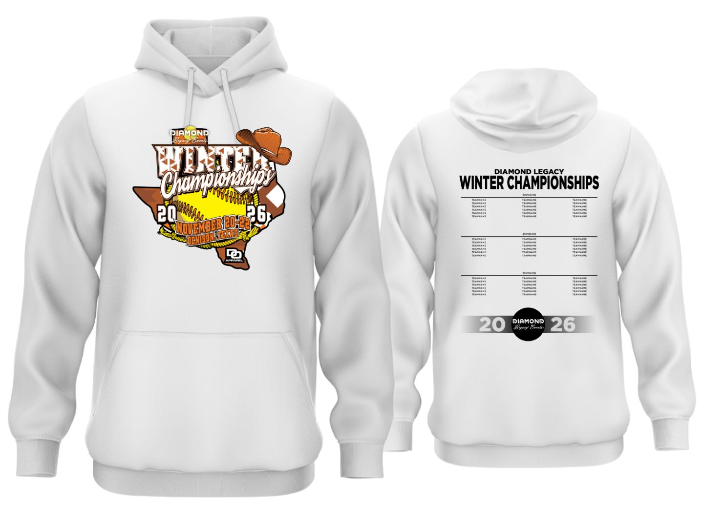 Tournament Fleece Hoodie - Winter Championship White