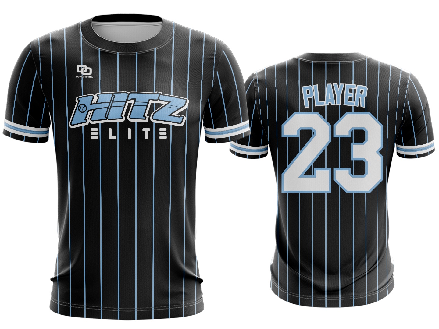 Custom Crew Jersey - Black Pinstripe