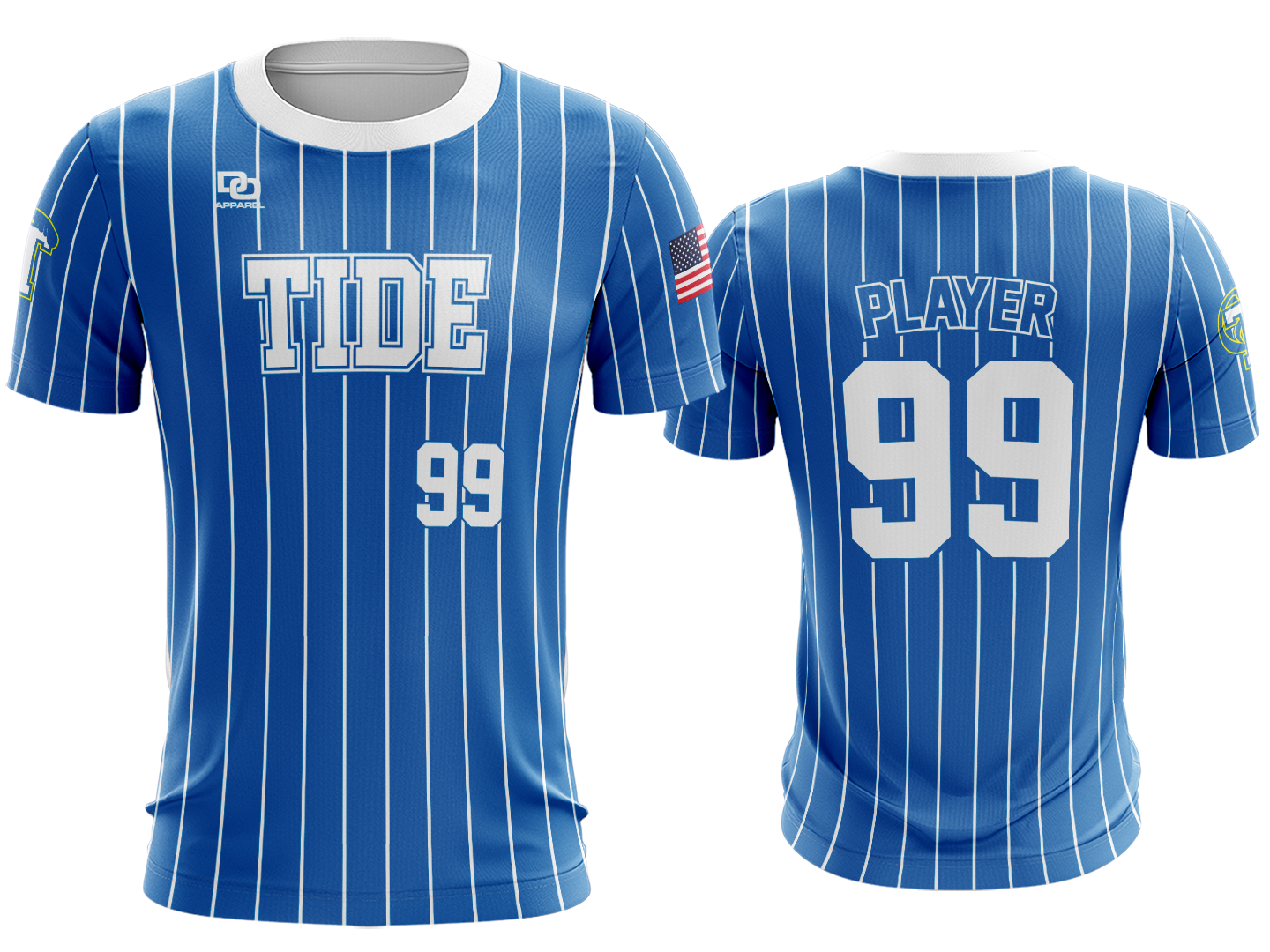 Custom Crew Jersey - Royal Pinstripe