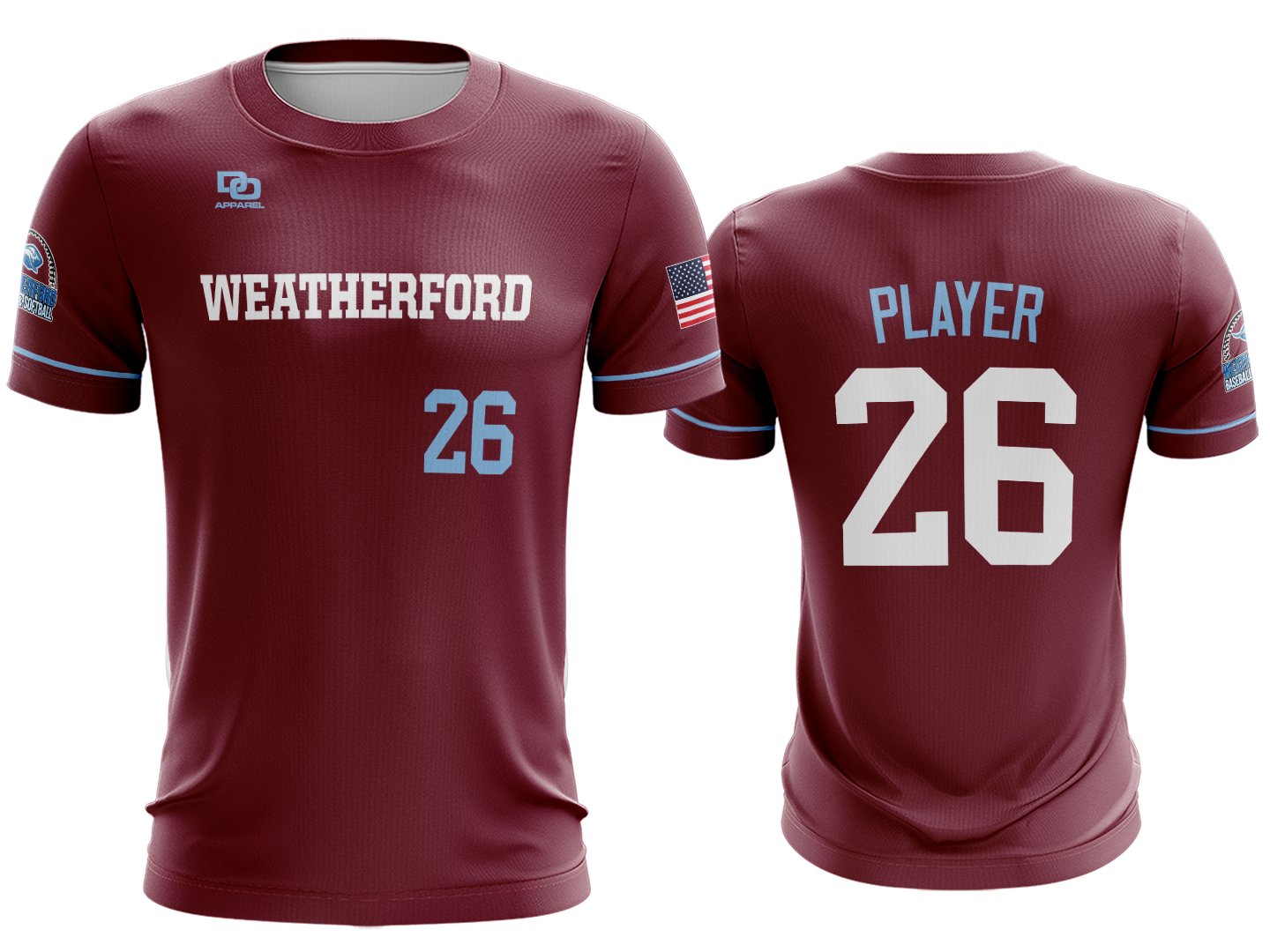 Custom Crew Jersey - Burgundy