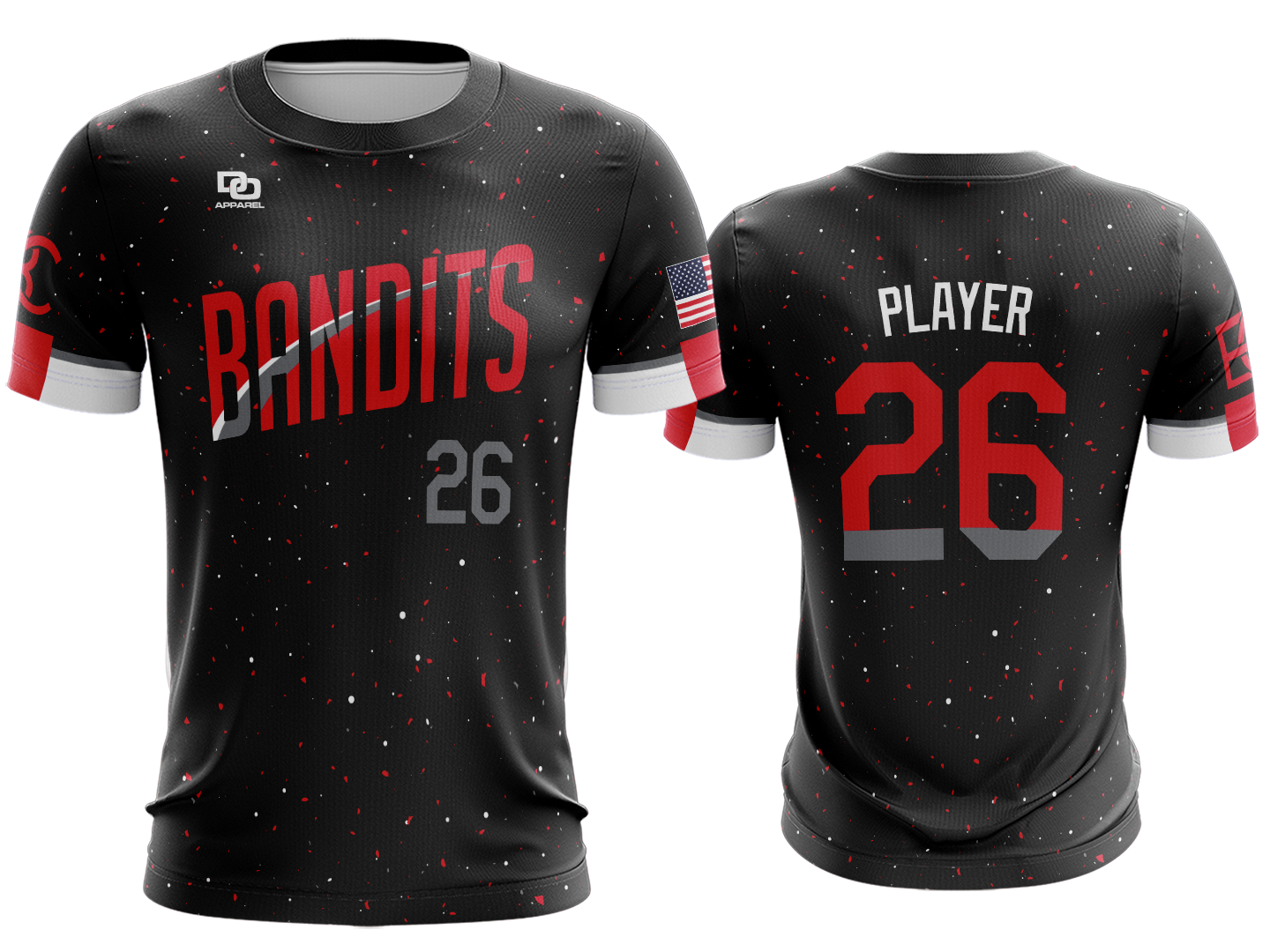 Custom Crew Jersey - Black Splatter