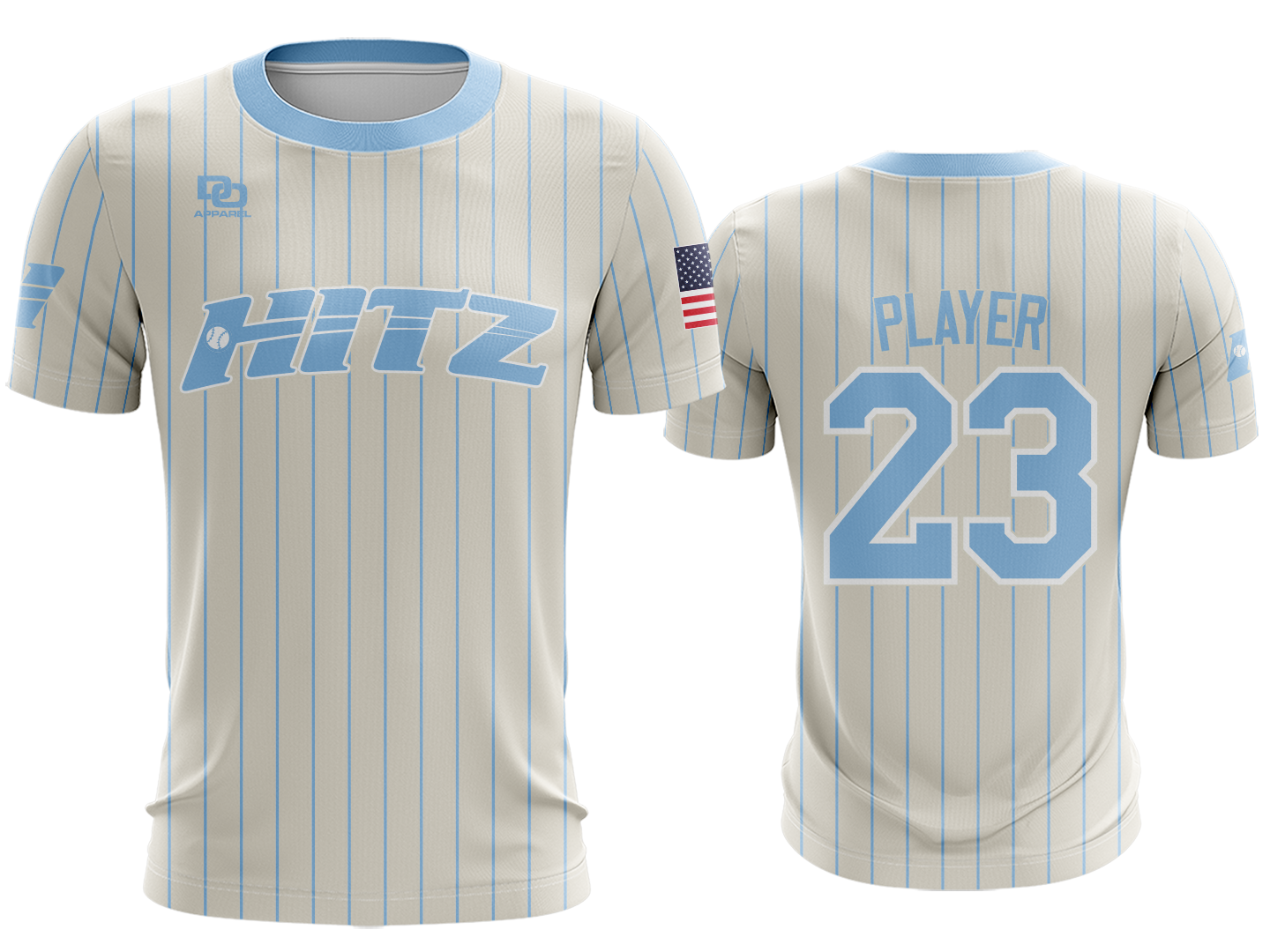 Custom Crew Jersey - Ivory Pinstripe