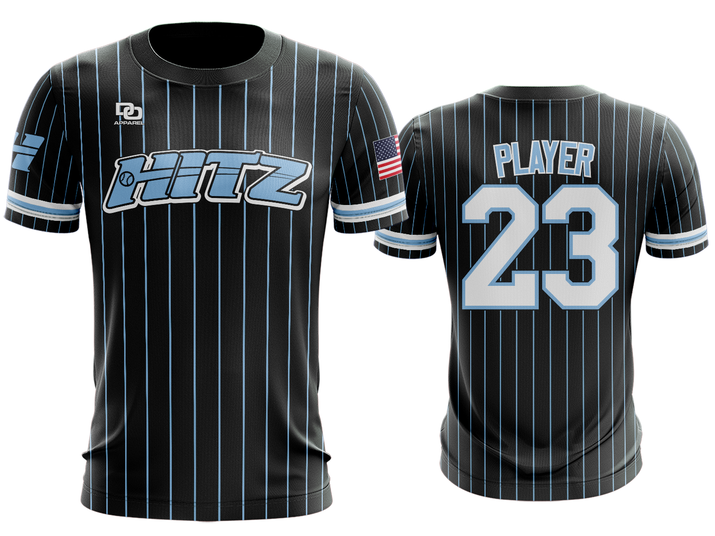 Custom Crew Jersey - TRS Black Pinstripe