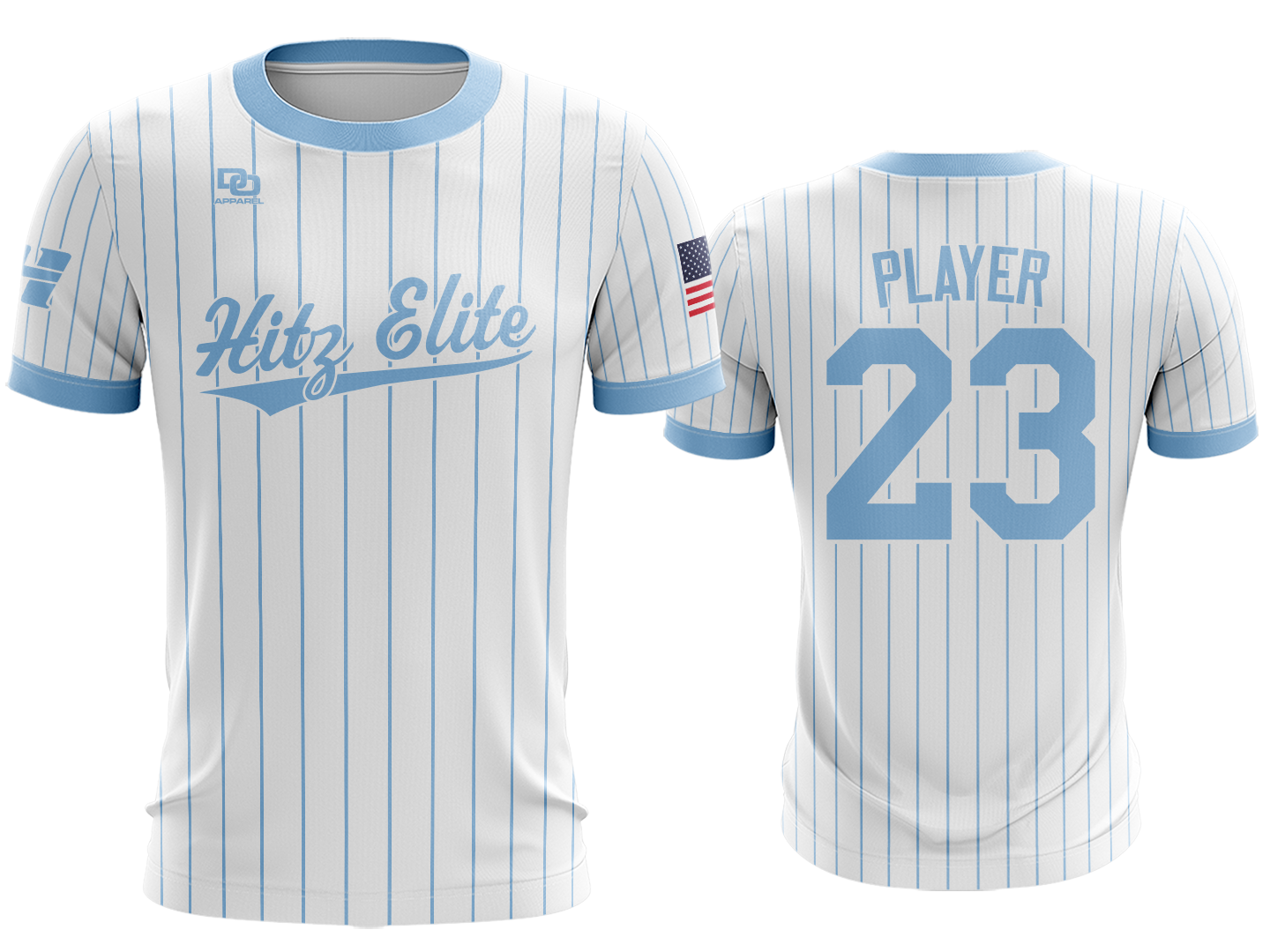 Custom Crew Jersey - UNC Pinstripe