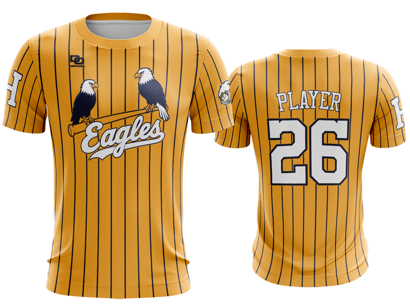 Custom Crew Jersey - Gold Pinstripe
