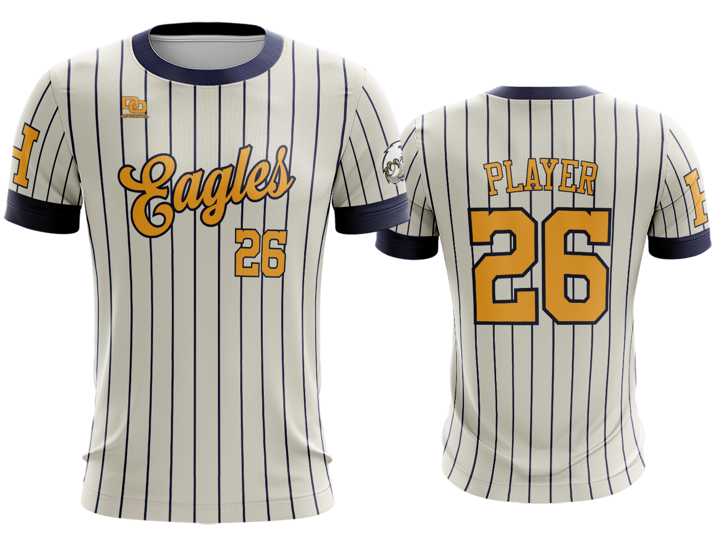 Custom Crew Jersey - White Pinstripe
