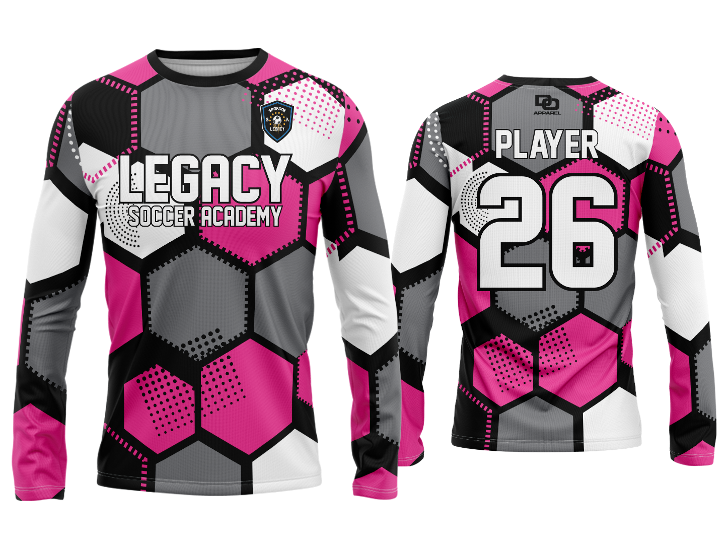 Custom Fleece Long Sleeve Crew - Hot Pink