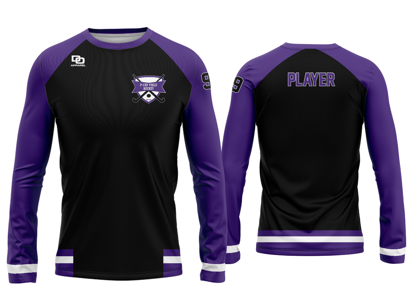 Custom Long Sleeve Crew Jersey - Black