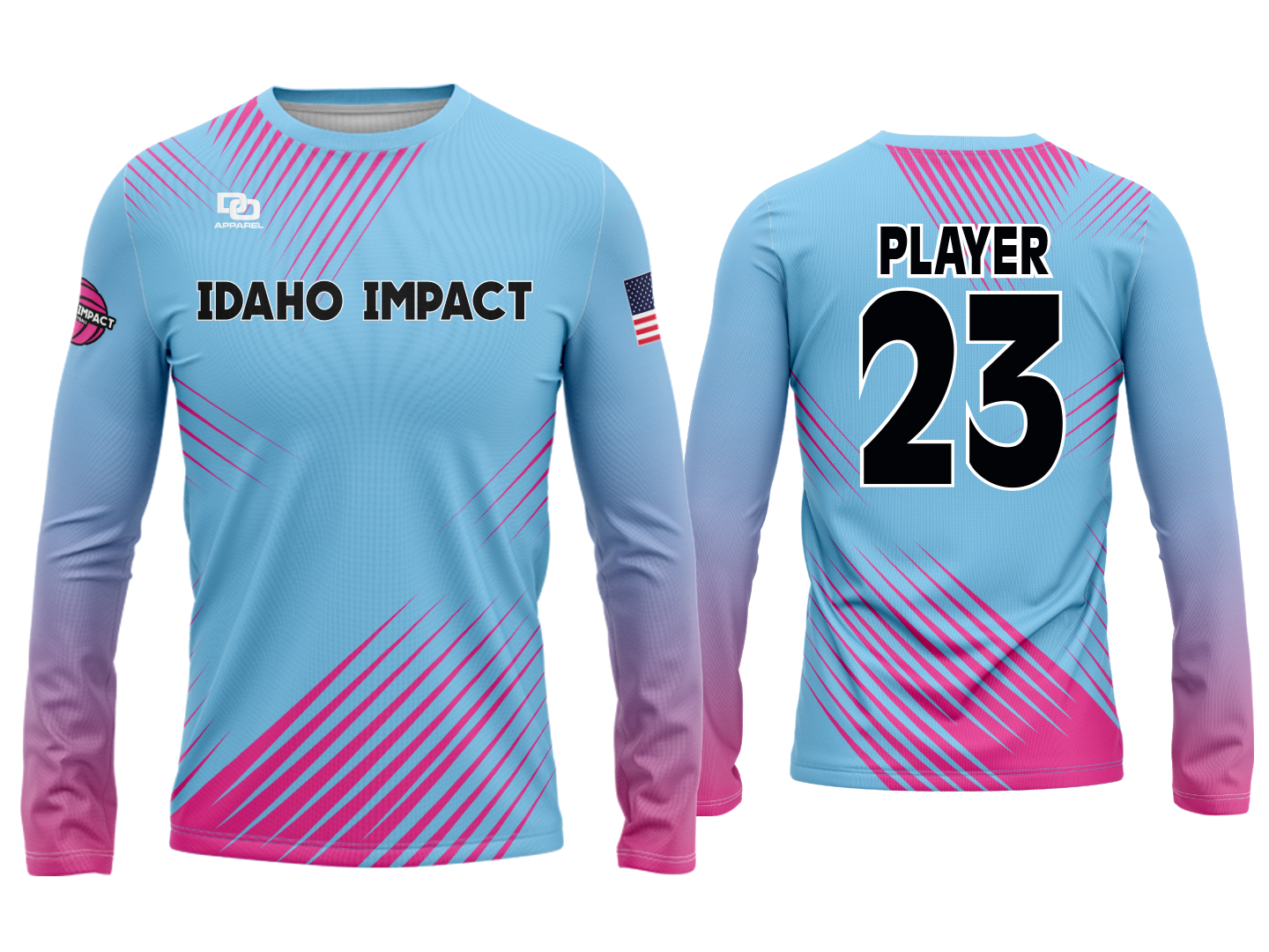Custom Long Sleeve Jersey - Light Blue