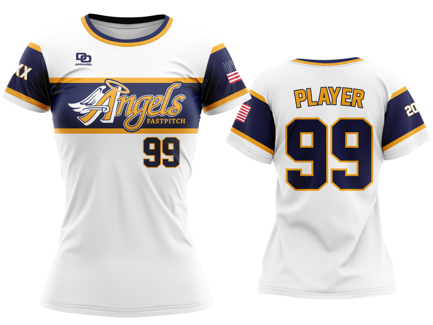 Custom Womens Crew Jersey - White/Navy