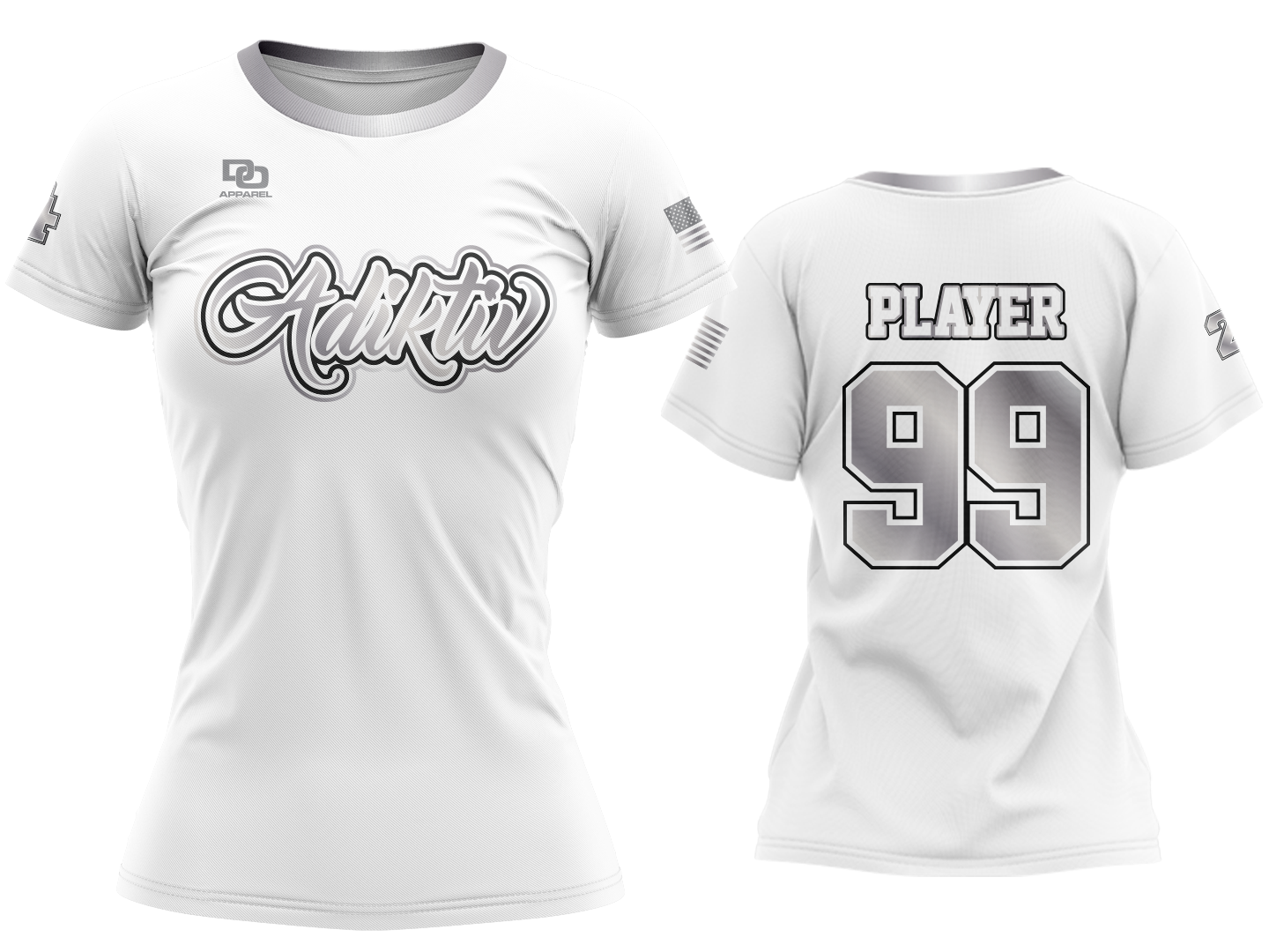 Custom Womens Crew Jersey - White Out