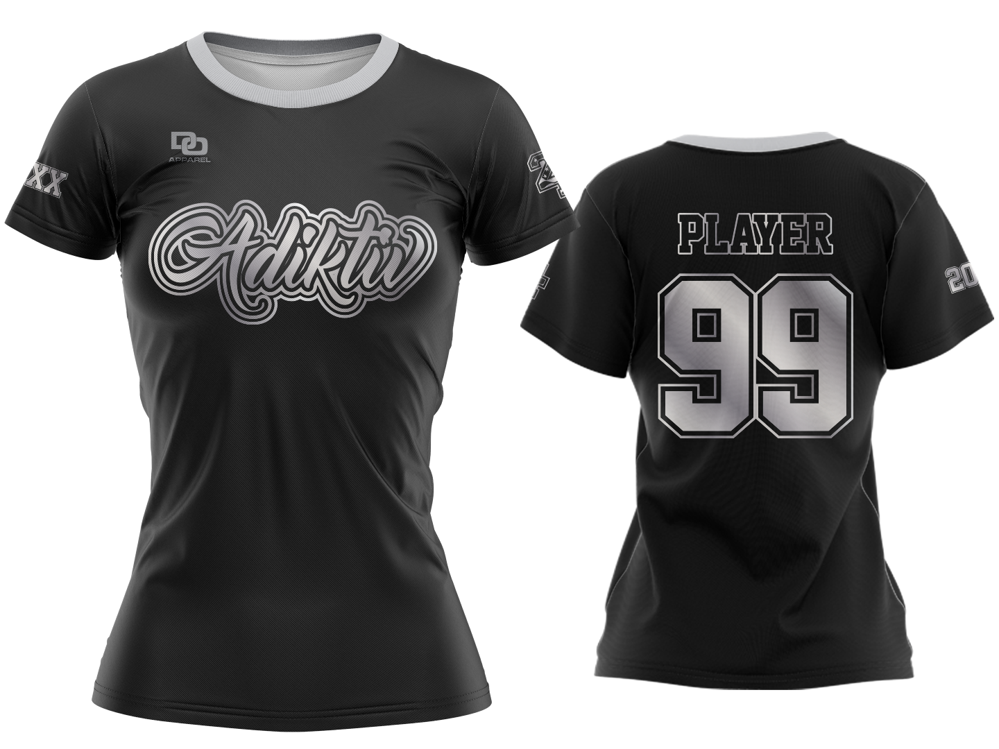 Custom Womens Crew Jersey - Blackout