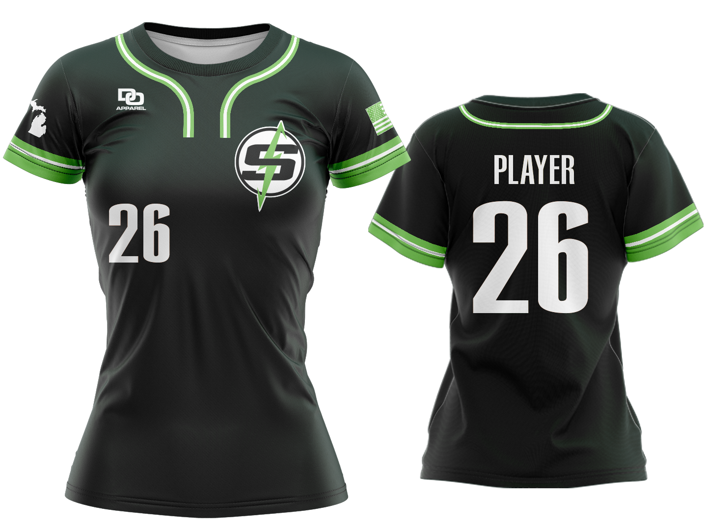 Custom Womens Crew Jersey - Duke Black
