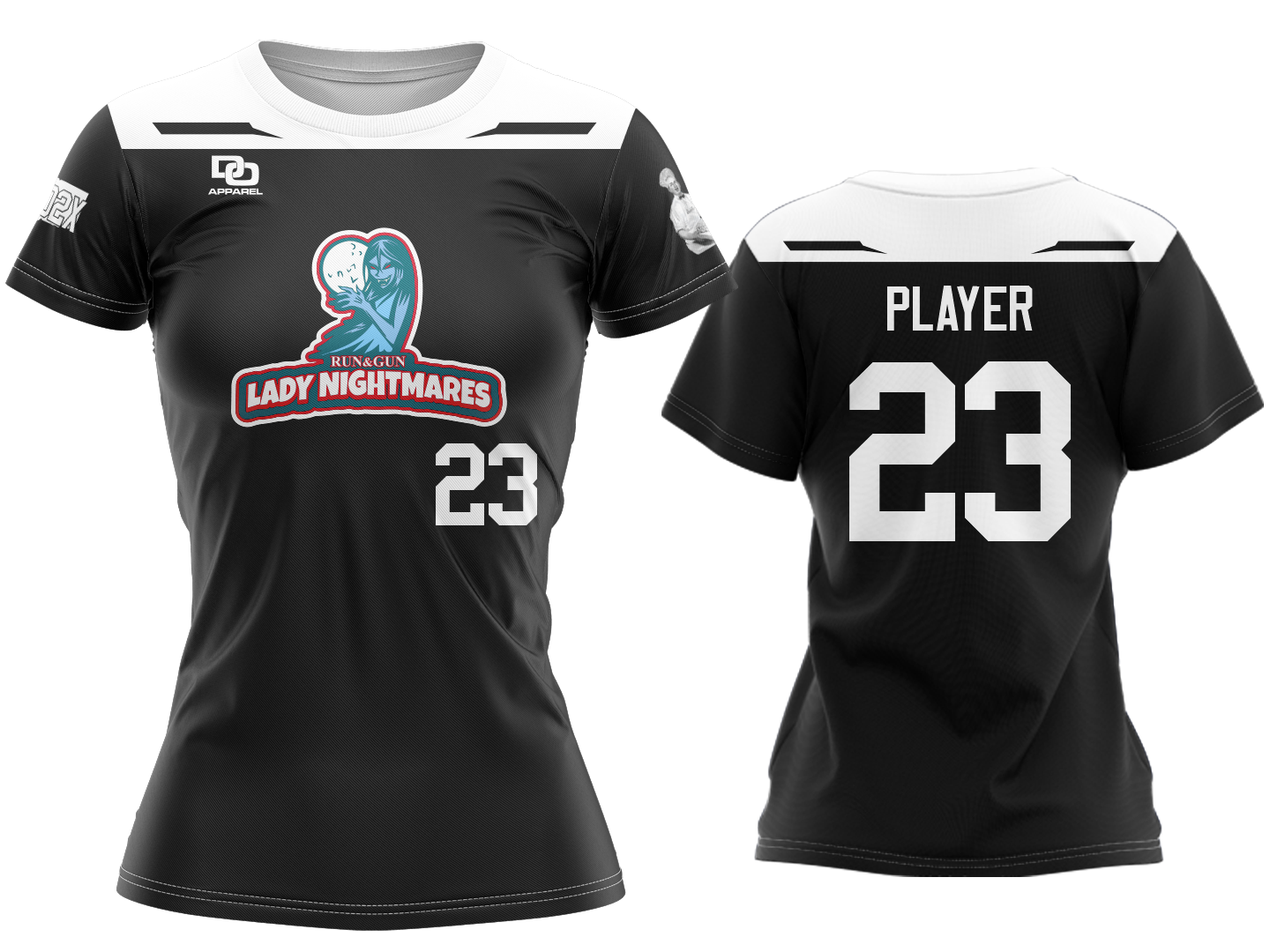 Custom Womens Crew Jersey - Black