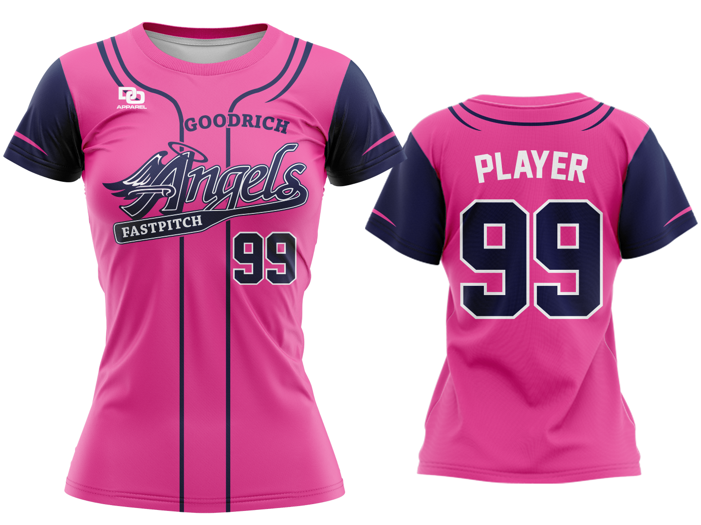 Custom Womens Crew Jersey - Pink