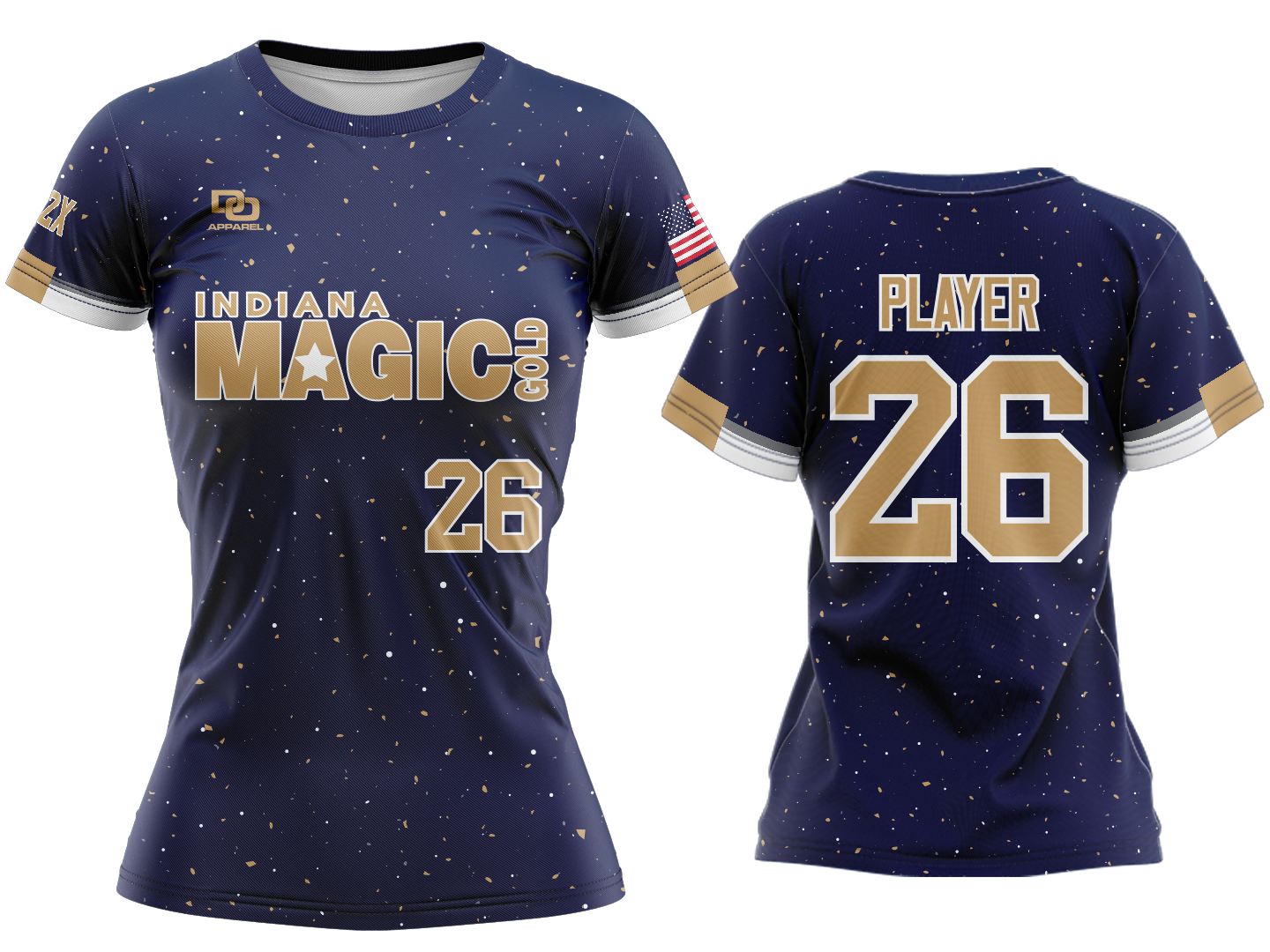Custom Womens Crew Jersey - 2025 Navy Speckled