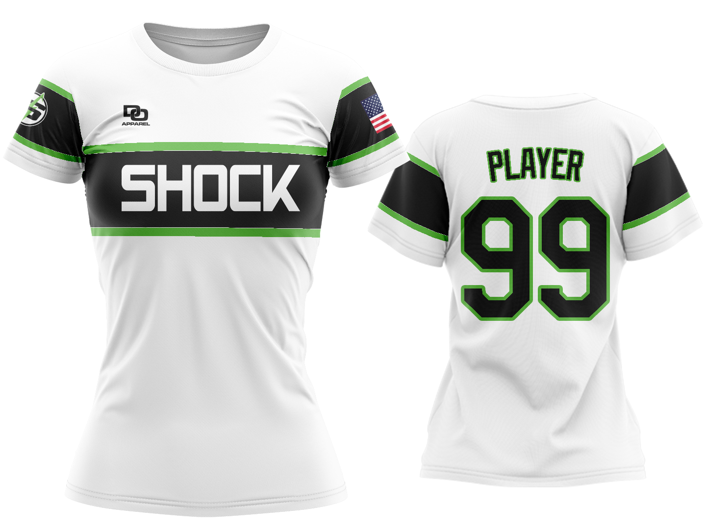 Custom Womens Crew Jersey - LD White