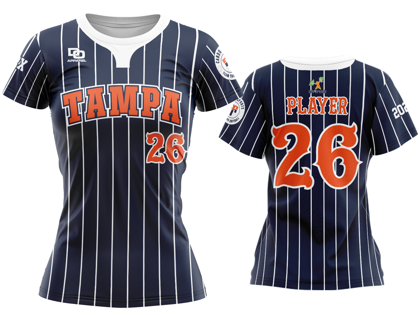 Custom Crew Jersey - Navy Pinstripe