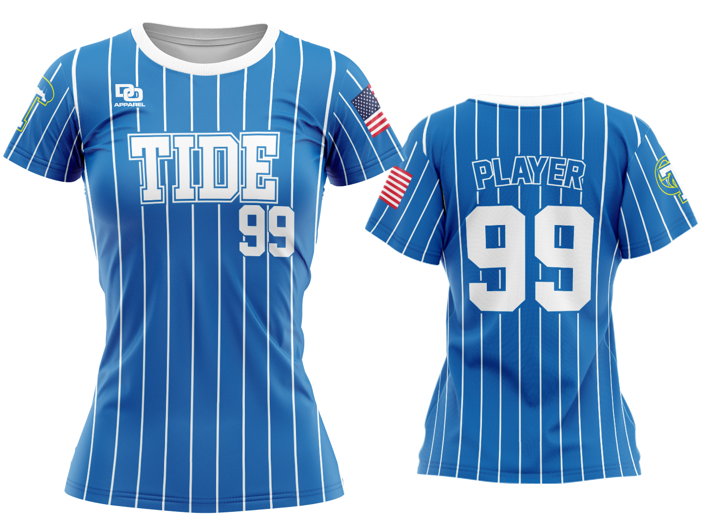 Custom Womens Jersey - Royal Pinstripe