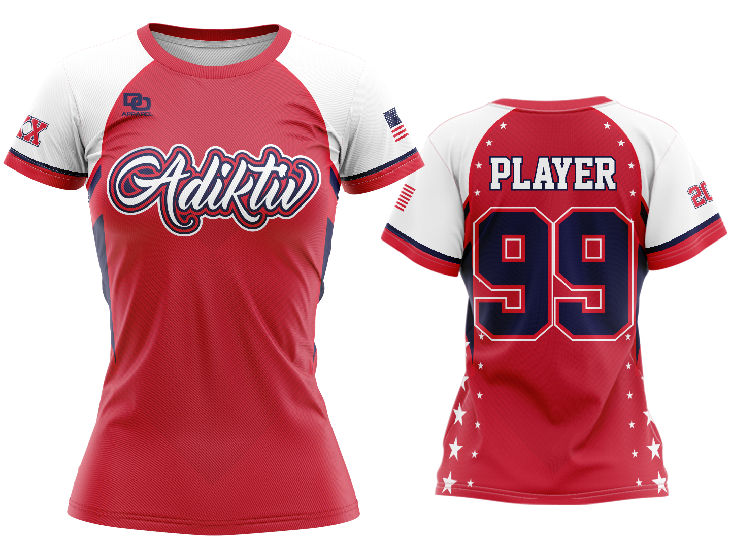 Custom Womens Crew Jersey - USA 4