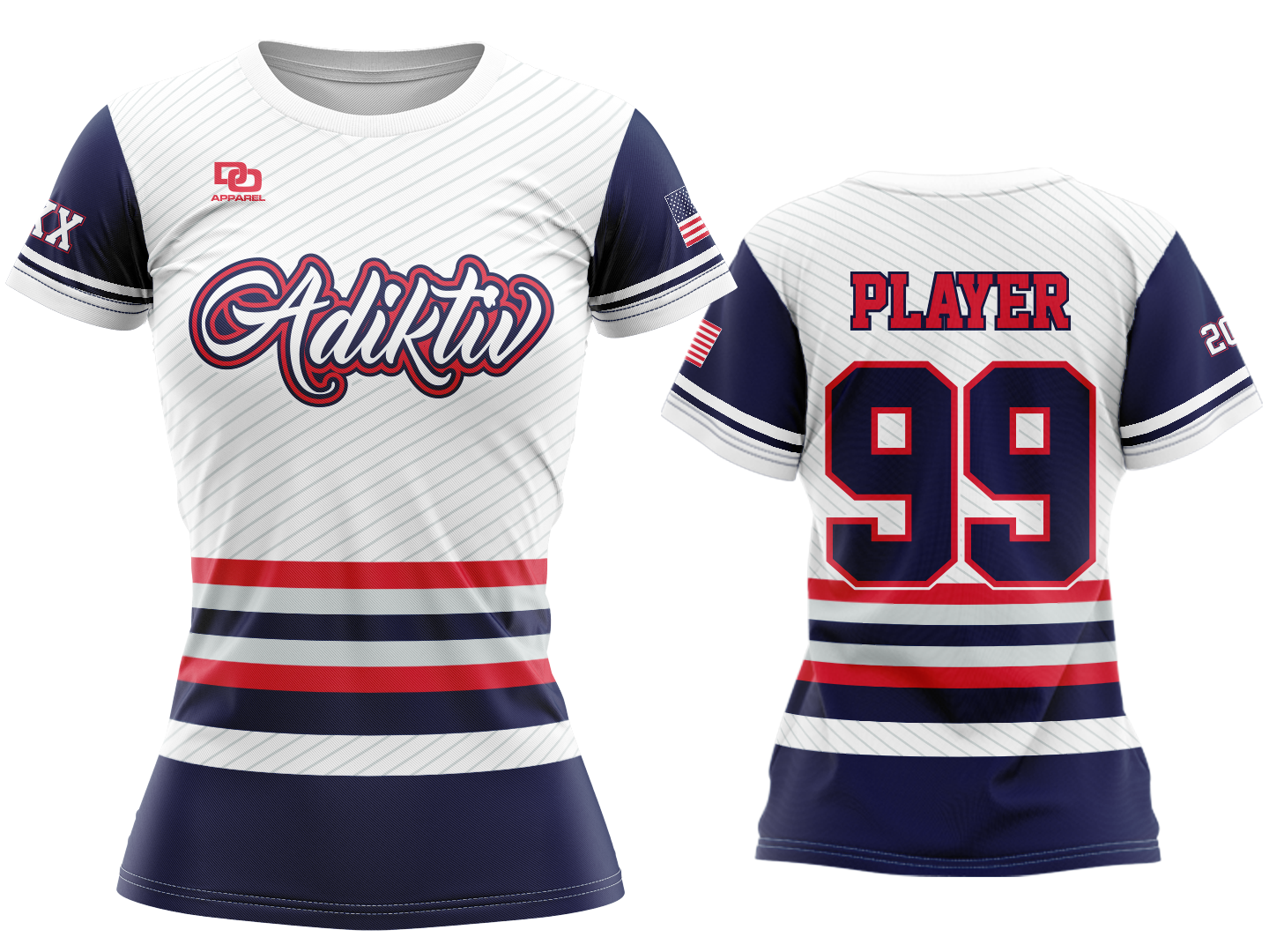 Custom Womens Crew Jersey - USA 7