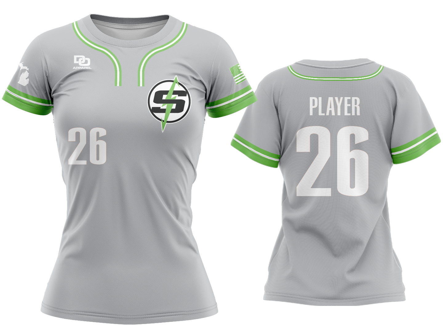 Custom Womens Crew Jersey - Silver