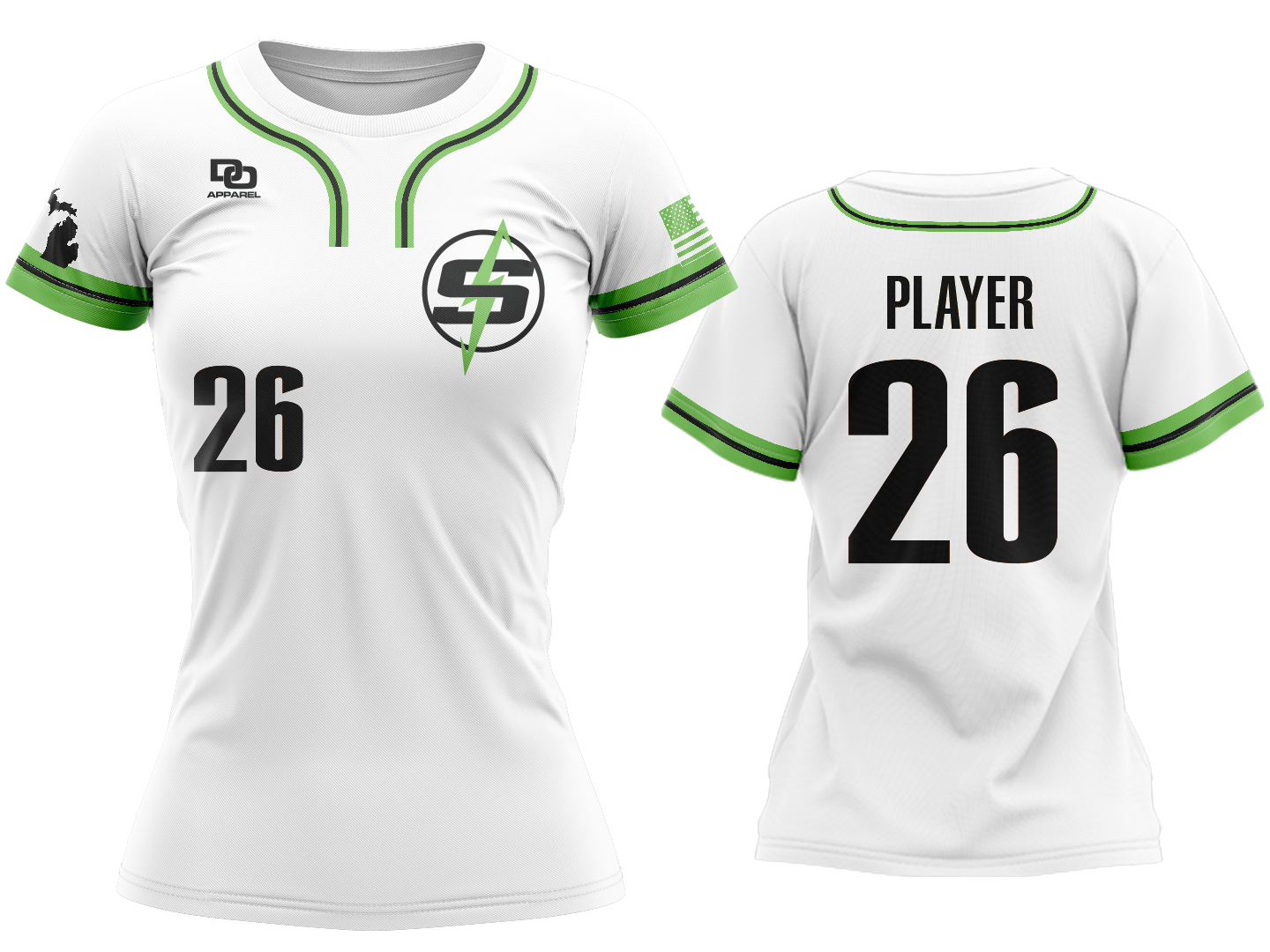 Custom Womens Crew Jersey - White