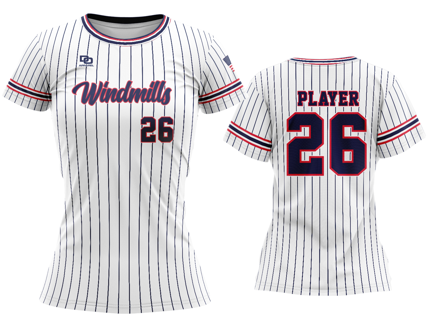 Custom Crew Jersey - White Pinstripe
