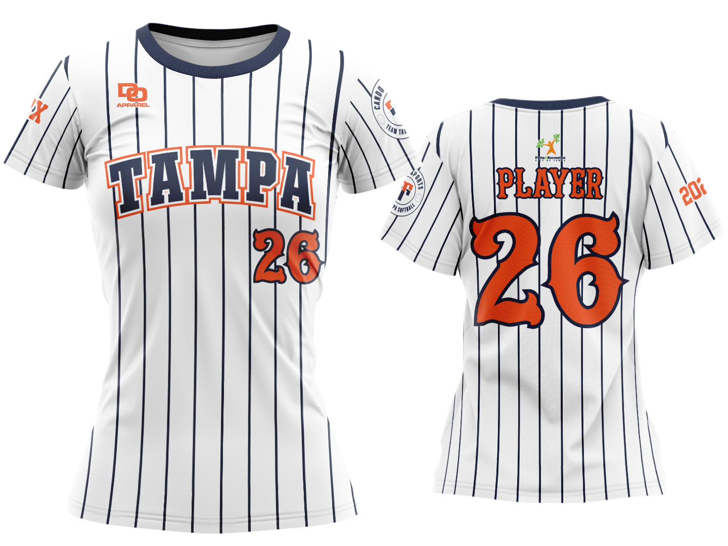 Custom Crew Jersey - White Pinstripe