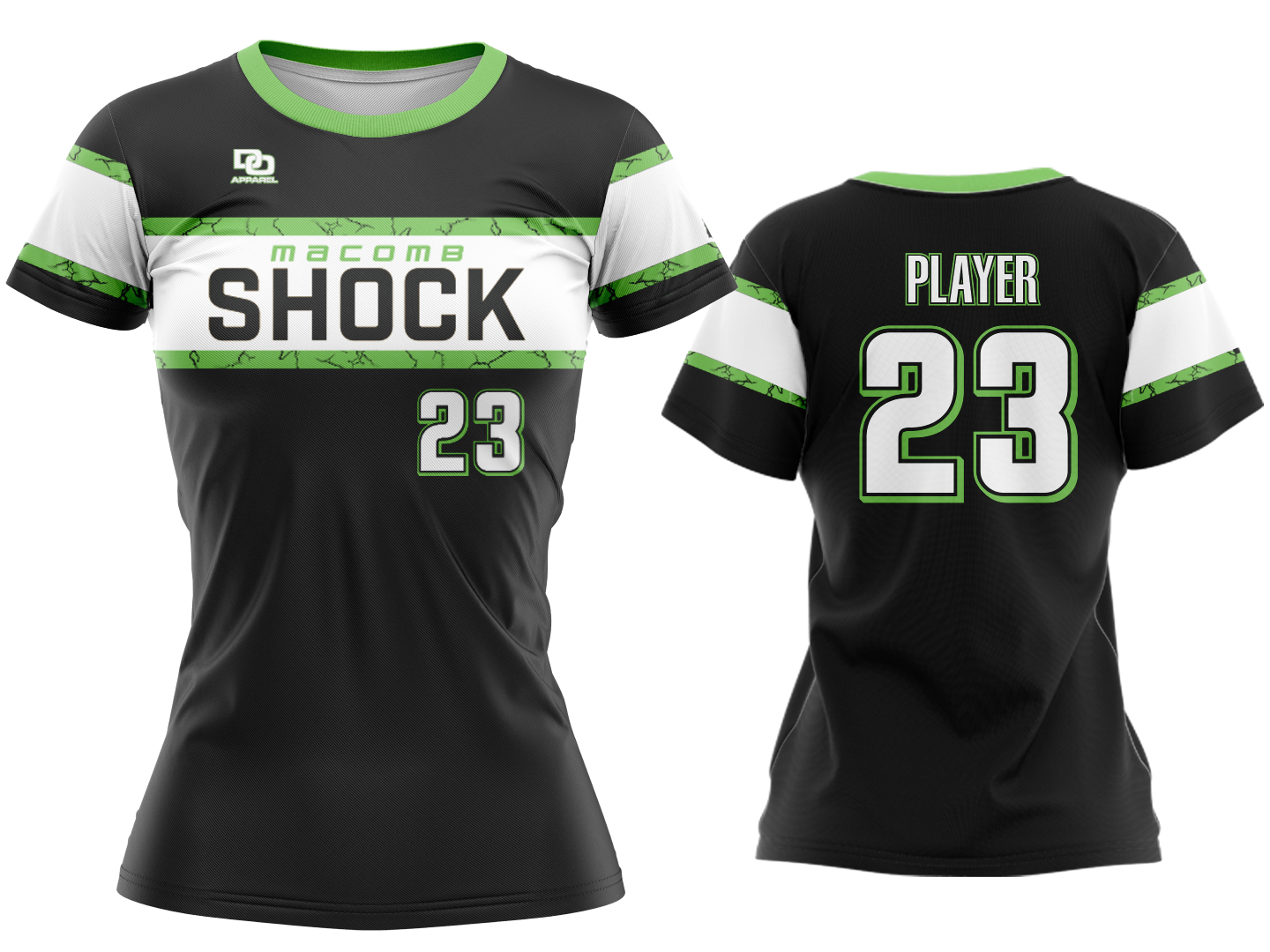 Custom Womens Crew Jersey - Chi Black