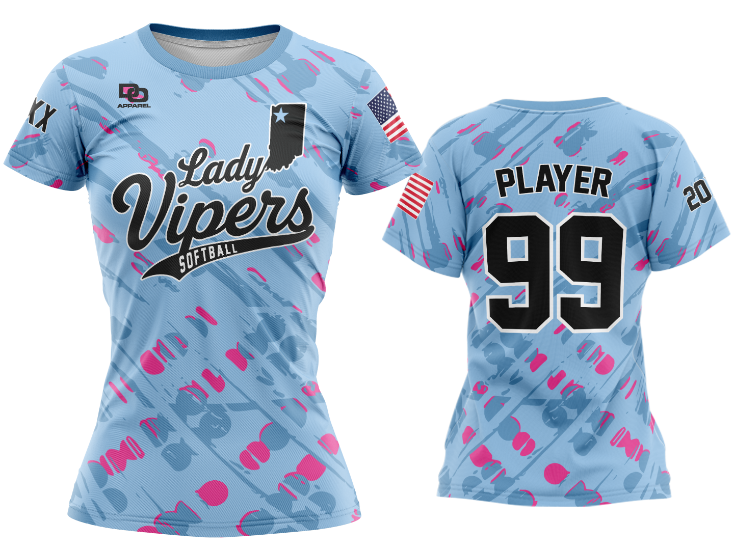 Custom Womens Crew Jersey - Columbia Splatter