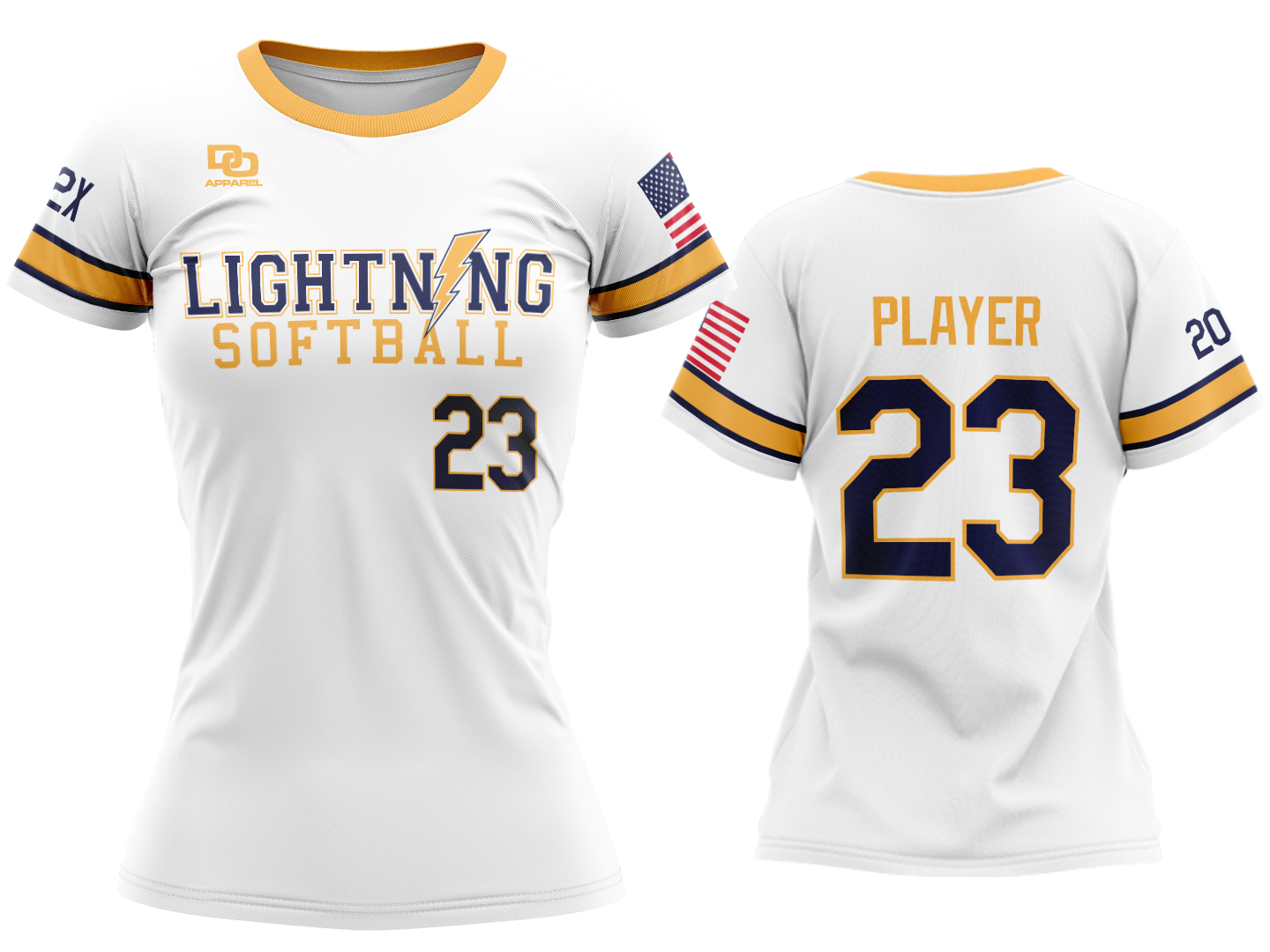 Custom Womens Crew Jersey - White