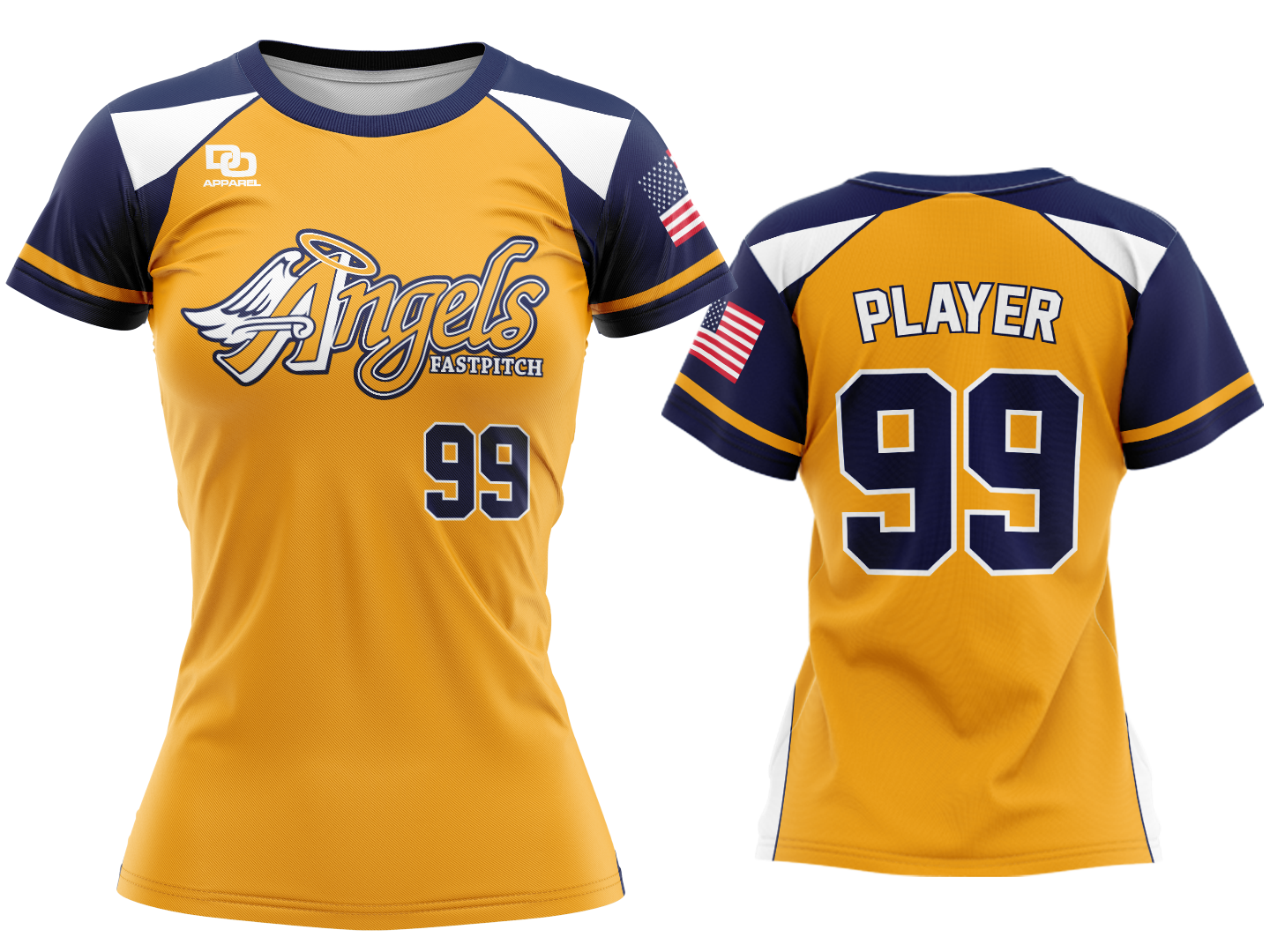 Custom Womens Crew Jersey - Gold