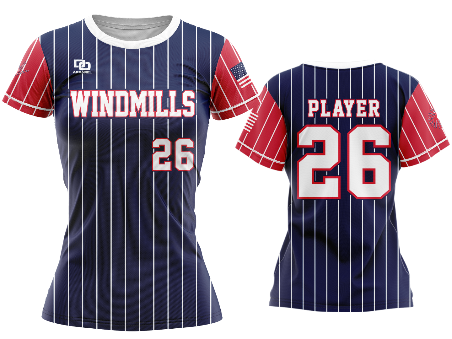 Custom Crew Jersey - Navy Pinstripe