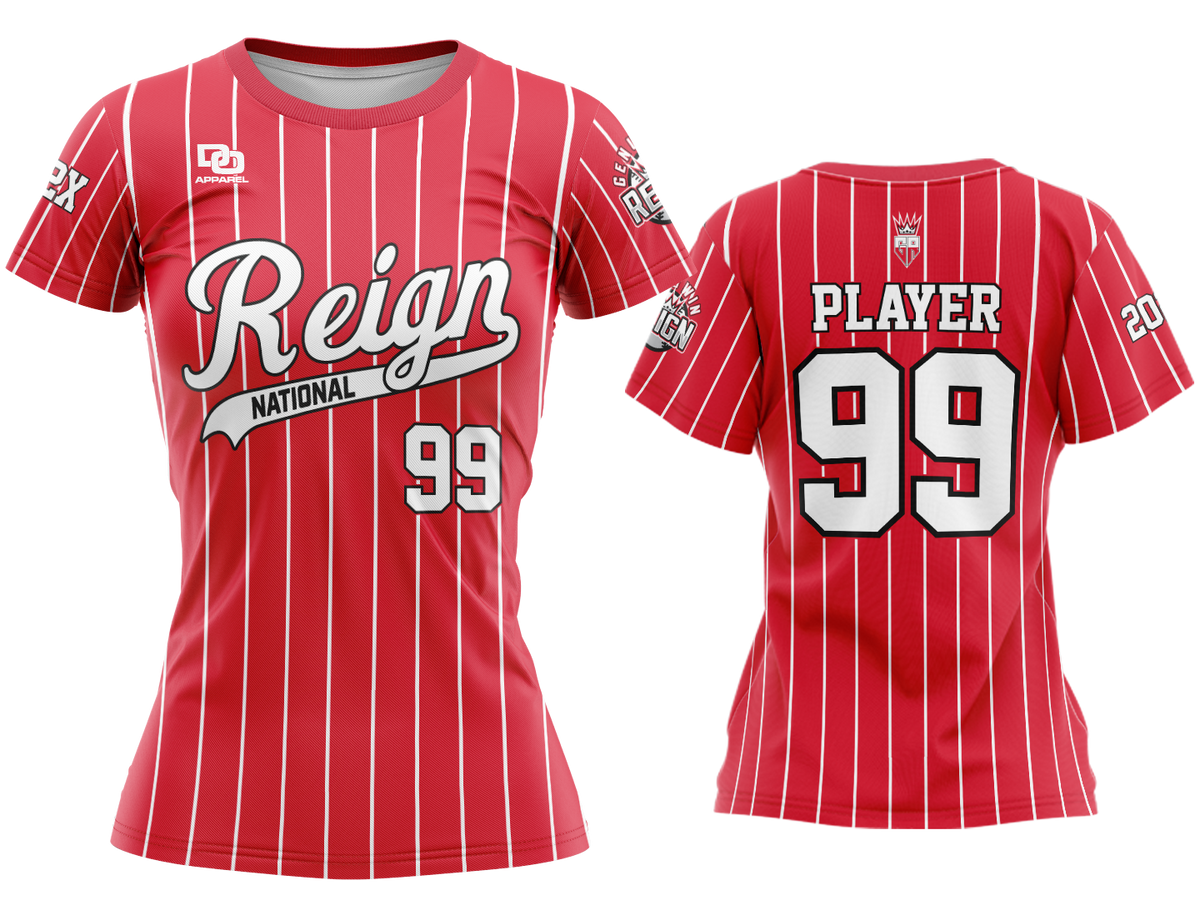 Custom Womens Crew Jersey - National Pinstripe