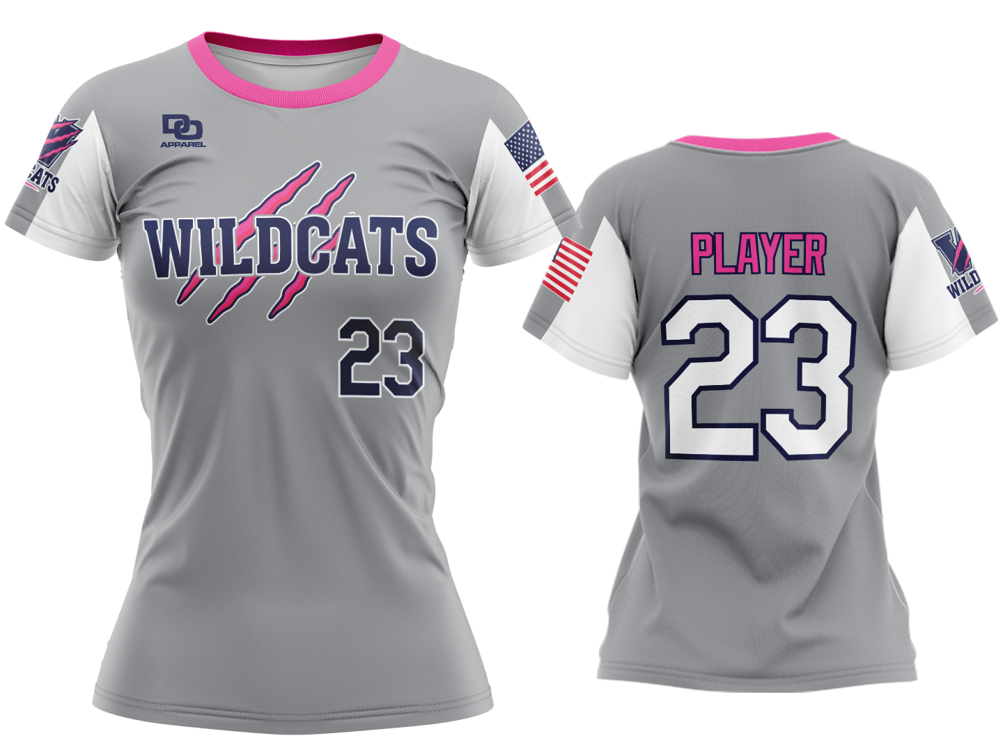 Custom Womens Crew Jersey - Grey