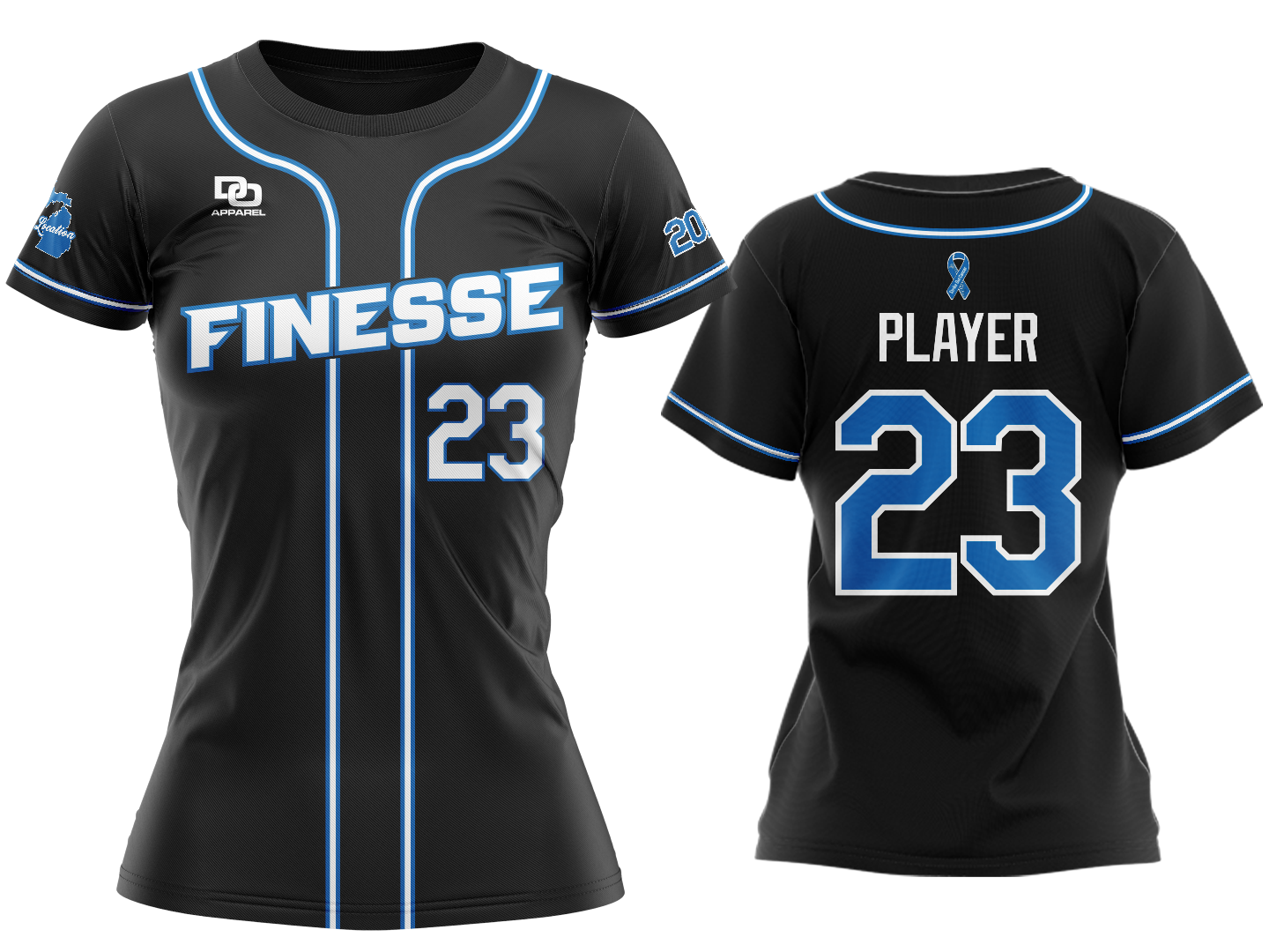 Custom Women's Crew Jersey - 2027 Black