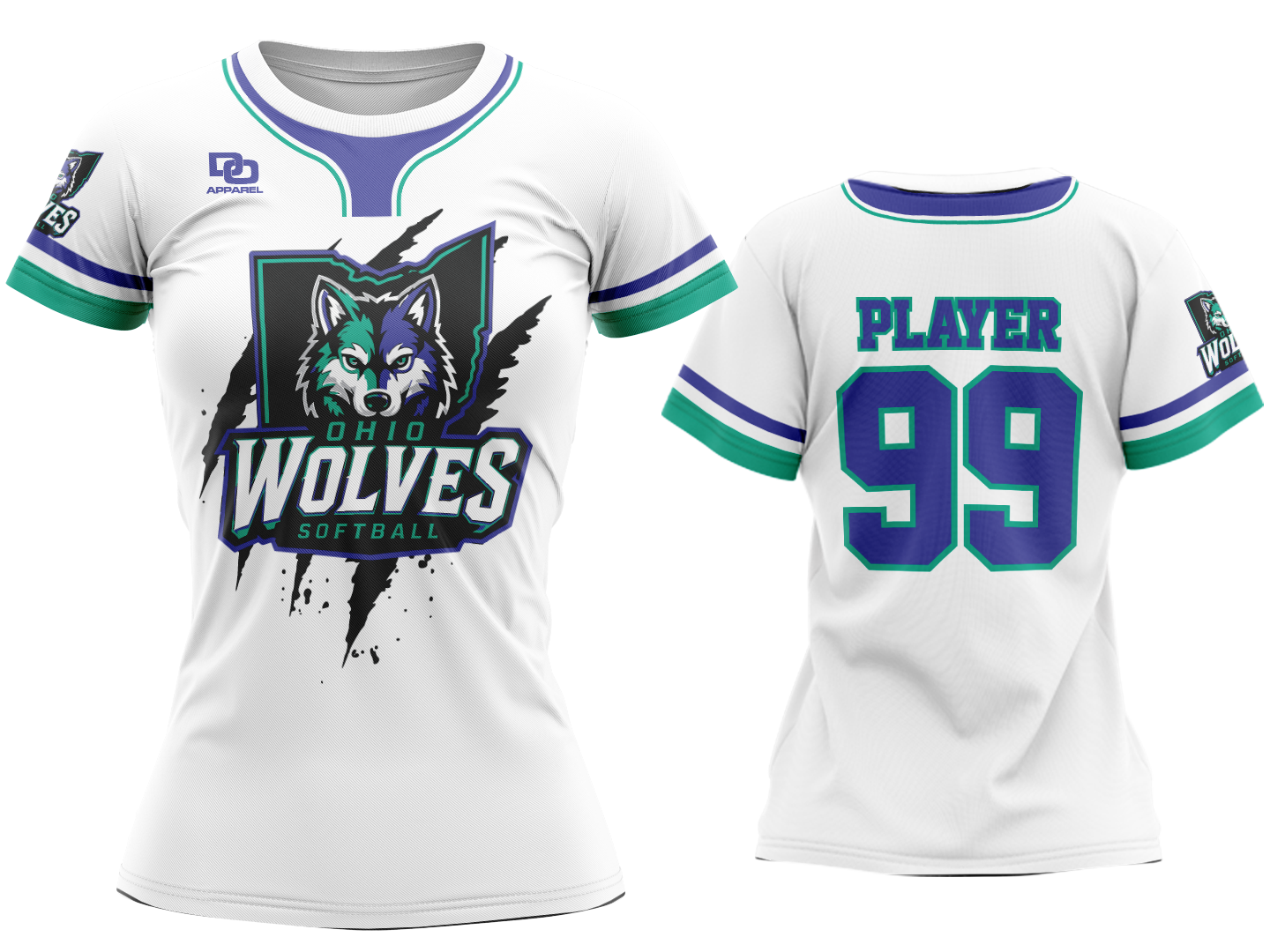 Custom Womens Crew Jersey - White