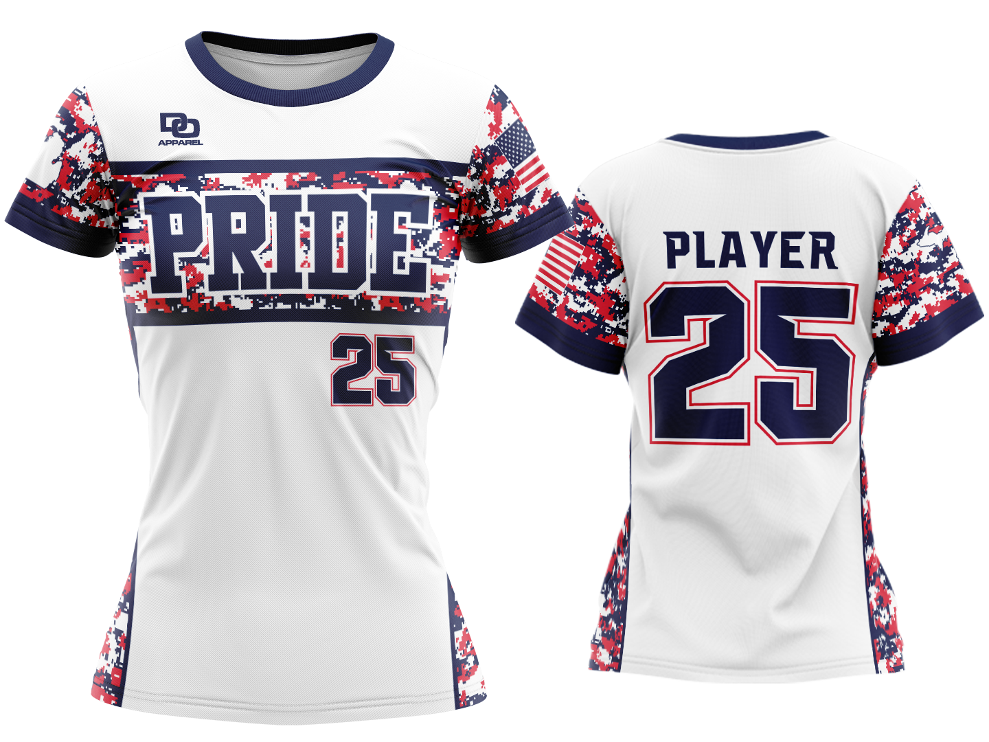 Custom Womens Crew Jersey - White Camo